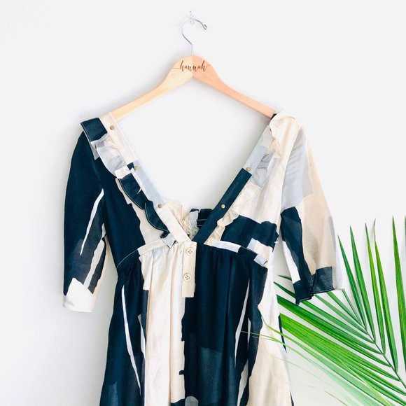 Anthro. Twinkle by Wenlan Shapes Square Neck Dress - Picture 7 of 8